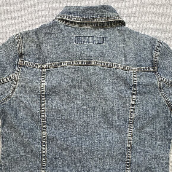Blue Age Womens Denim Jean Jacket Faded Blue Button Front Pockets Size Medium - Picture 6 of 14